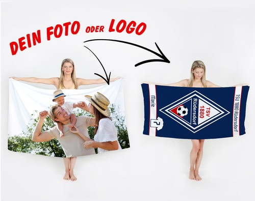 Badetuch mit eigenem foto - badetuch, oder